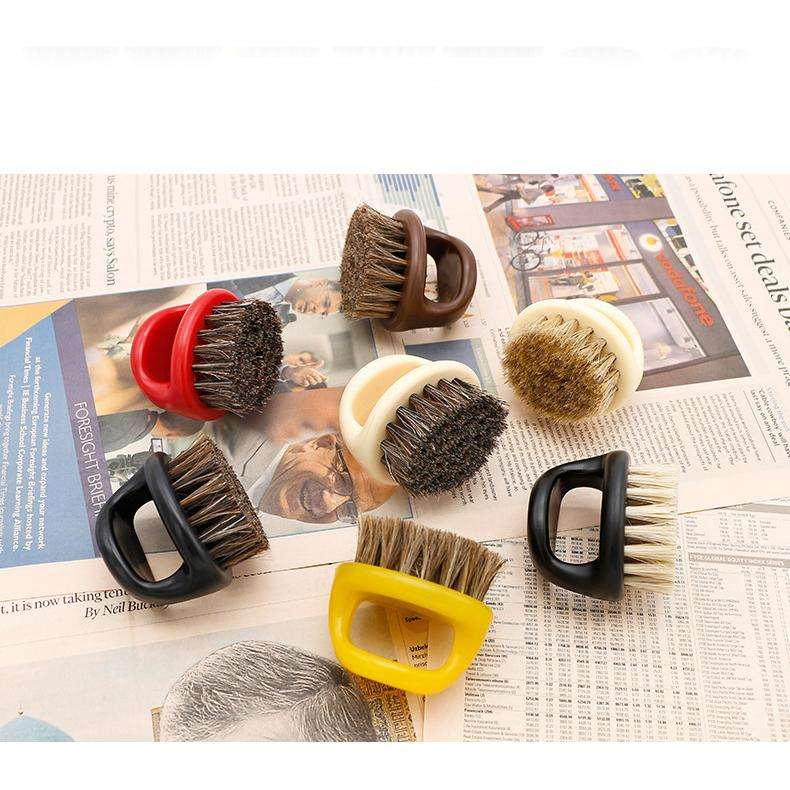 Men's Pure Boar Bristle Beard Brush, Circular Soft Bristle Beard Brush