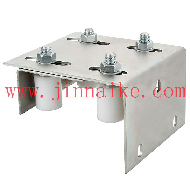 Guide Nylon Roller Bracket with 4 Nylon Rollers