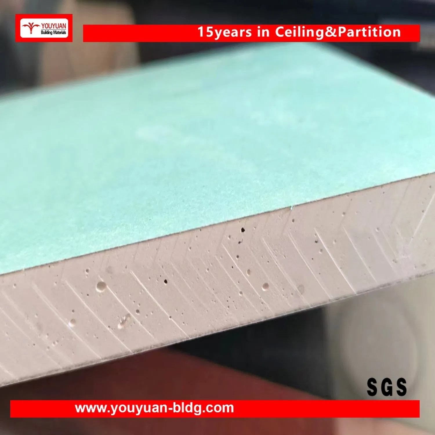 Youyuan Brand Drywall with 9mm 9.5mm 12mm 12.5mm Drywall Sheetrock