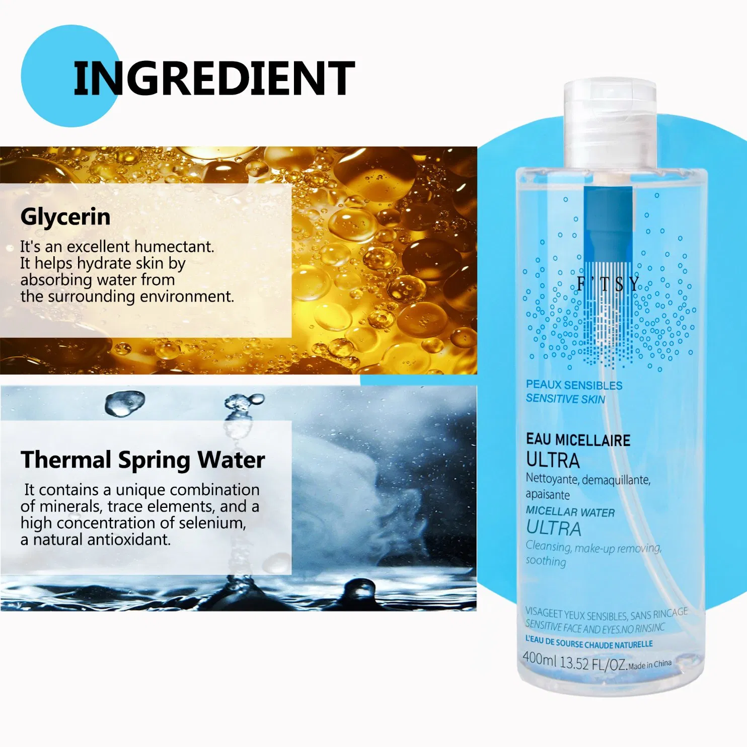 Private Label Cruelty Free Makeup Remover Natural Organic Face Makeup Remover Water