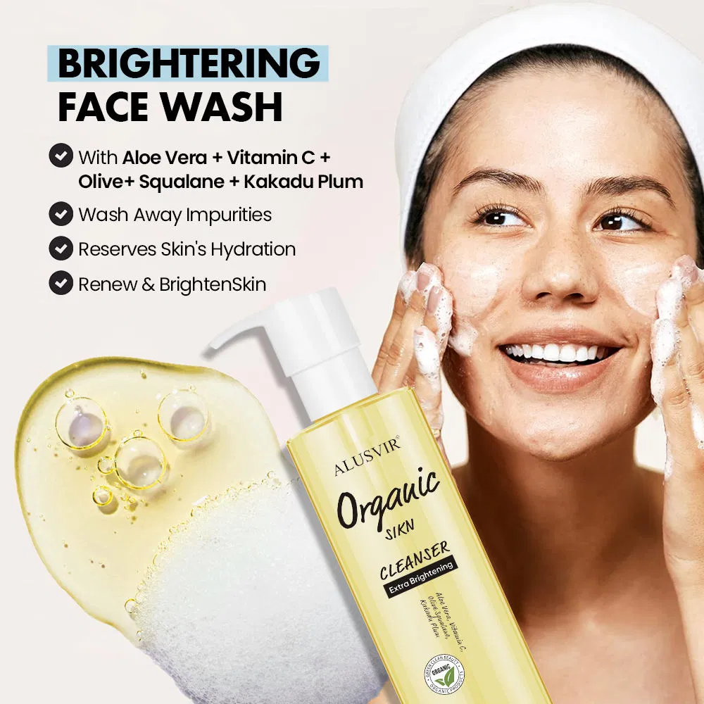 Organic Aole Vera Based Soothing Moisturizing Anti Aging Brightening Face Cleanser