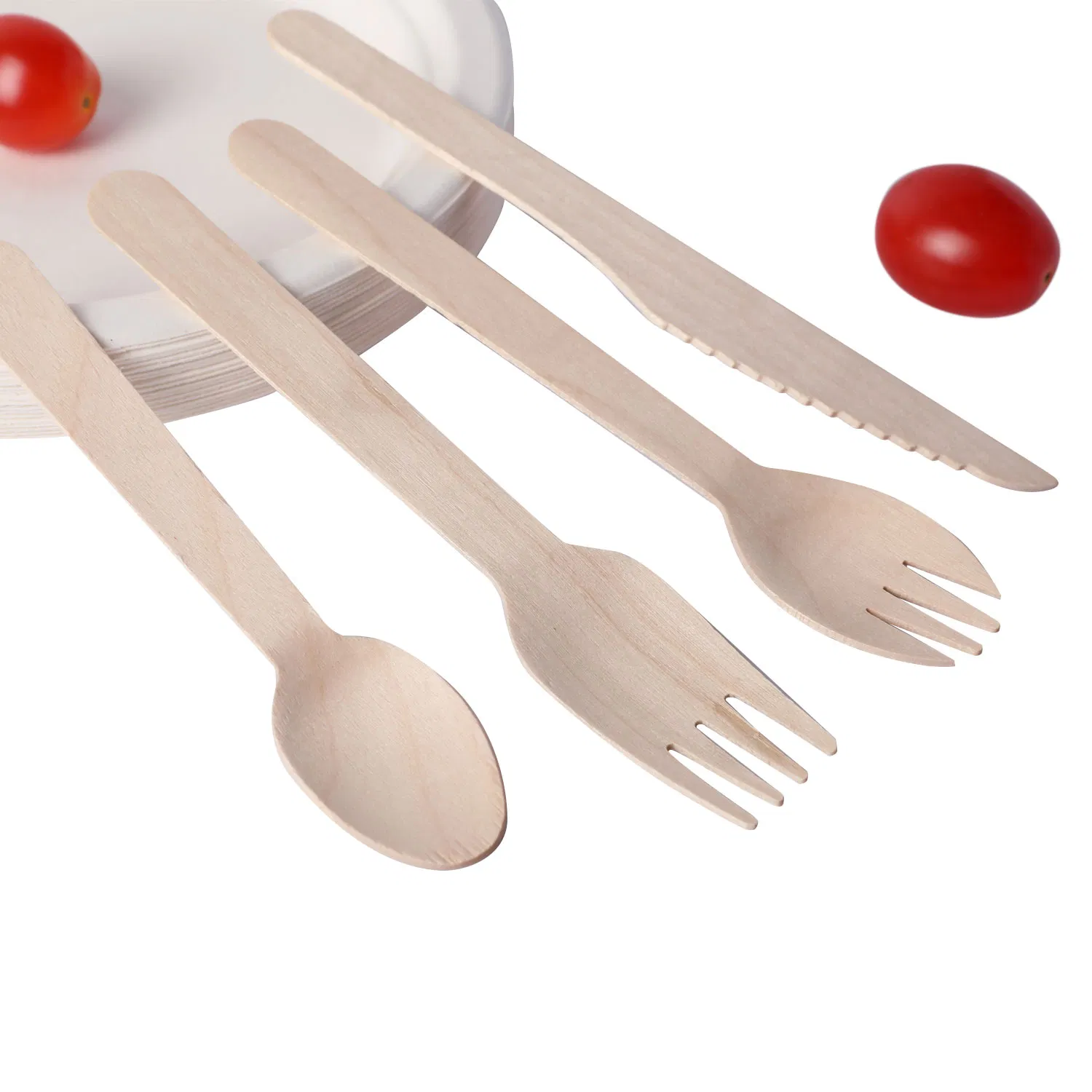 Table Ware Cutlery Wood Material Disposable Biodegradable Knives&Forks&Spoons