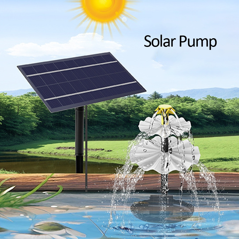 6W Garden Flower Spraying Kit Fountain Solar Panel Powered Flower Garden Decoration Outdoor LED Water Fountain Pump