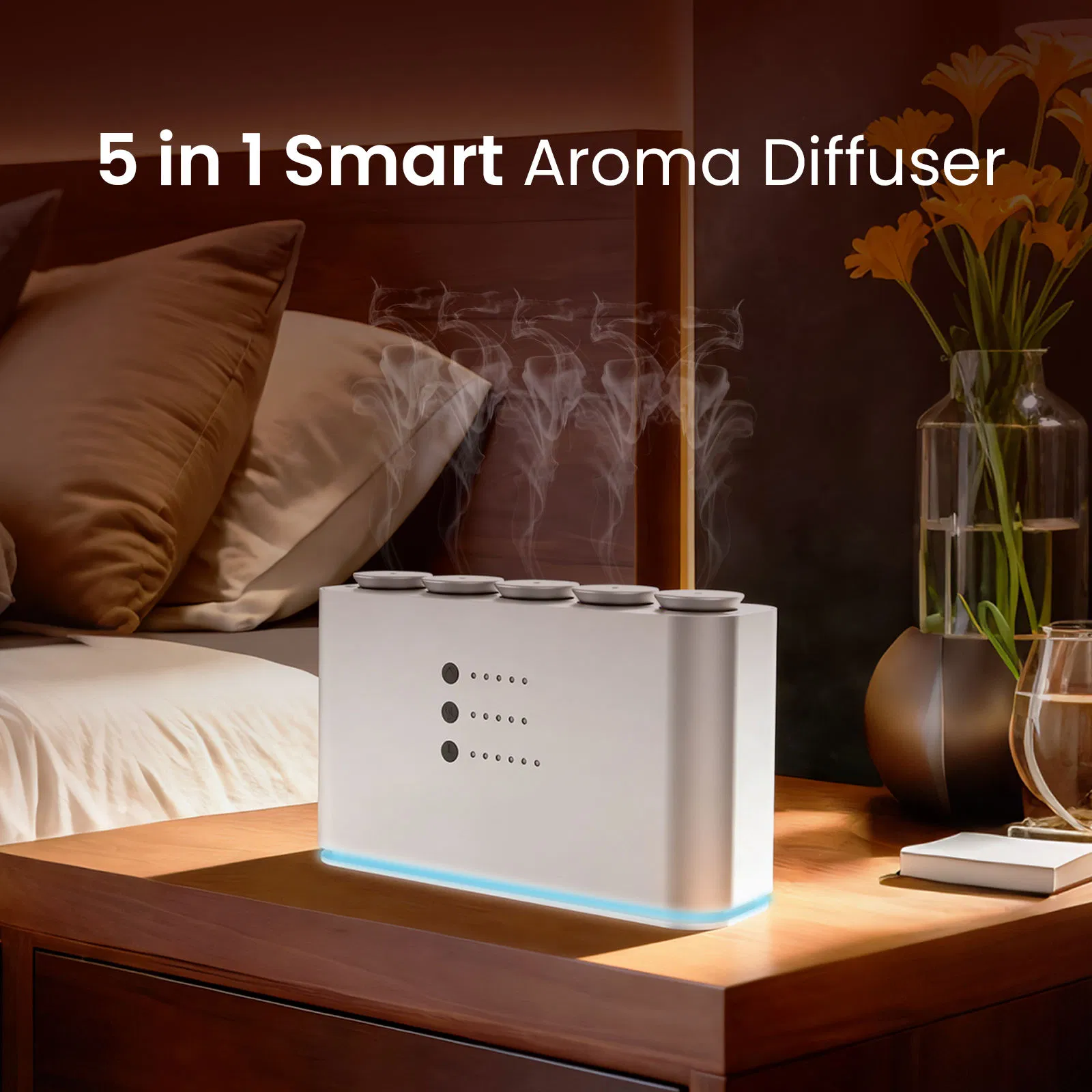 Умный аромадиффузор на 5 флаконов с Bluetooth и WiFi