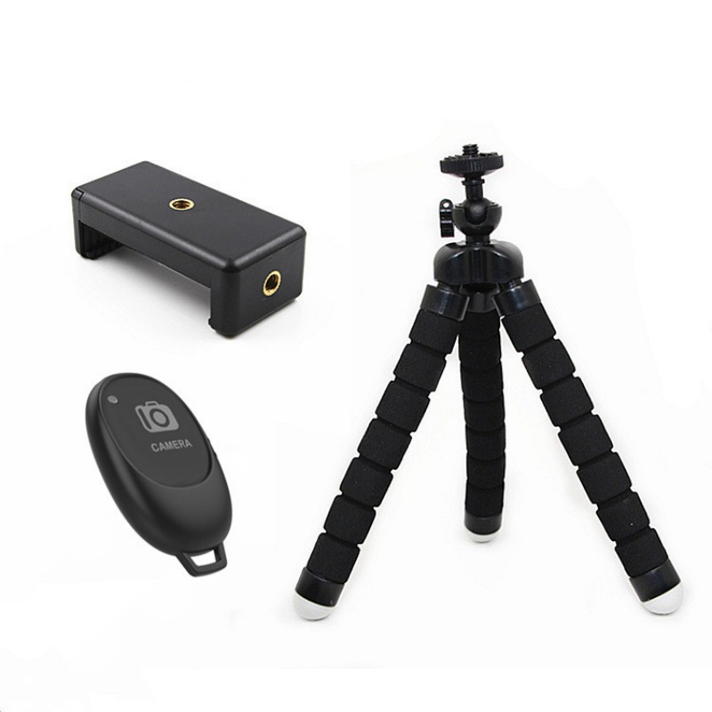 Universal Tripod Stand with Bluetooth Selfie Shutter Phone Holder for Live Streaming