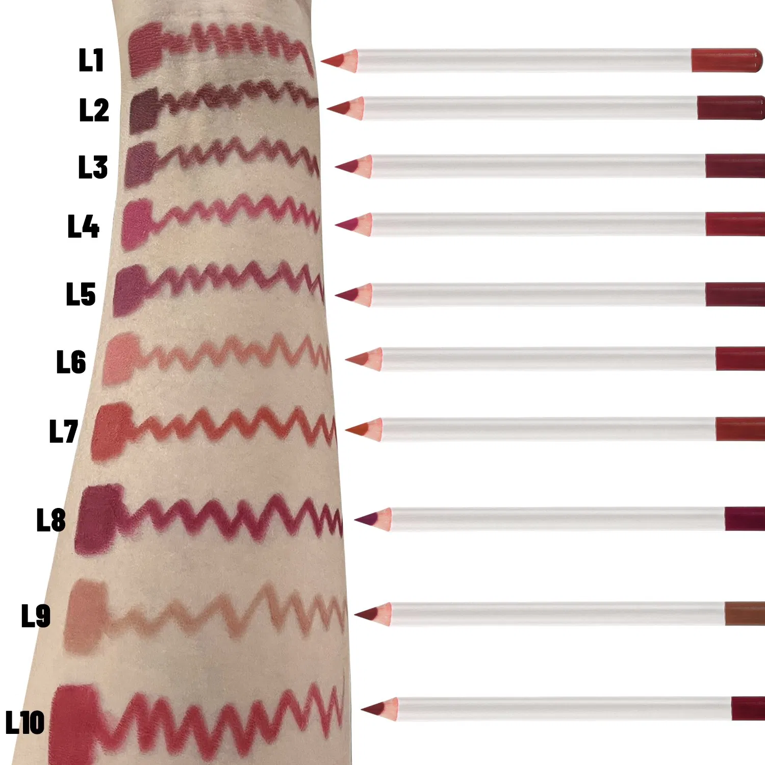 Free Sample Makeup Factory Best Quality Prices Cosmetics Waterproof Lip Liner Pencil