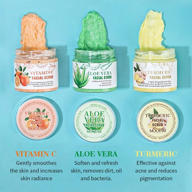 Organic Skin Brightening Exfoliating Face Body Scrub Deep Cleansing Lightening Turmeric Face Scrub
