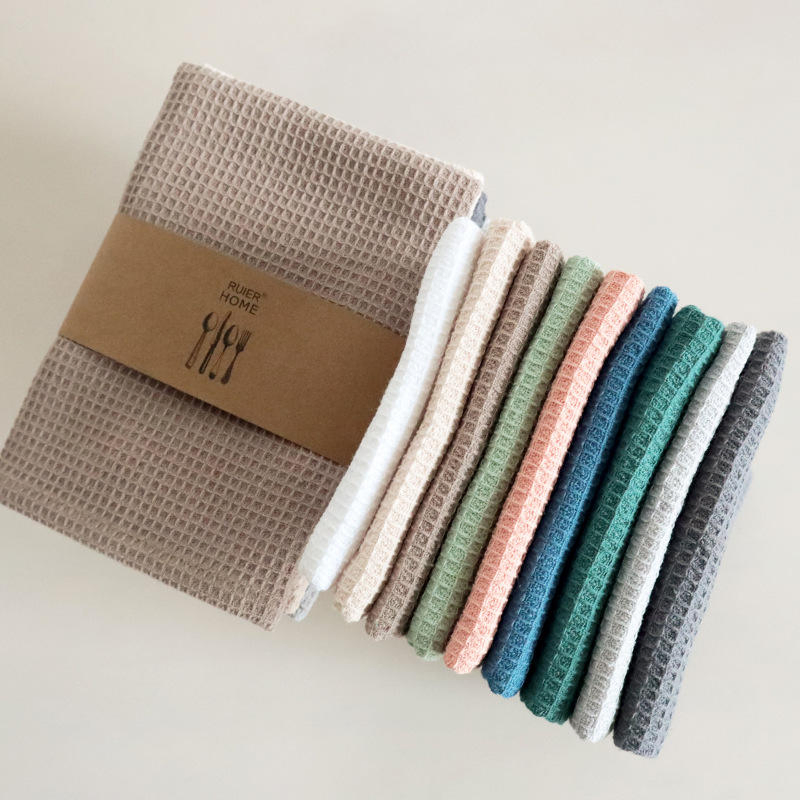 Super Soft Good Gift Quick Drying Organic Cotton Waffle Weave Hand Tea Dish Towel for Kitchen