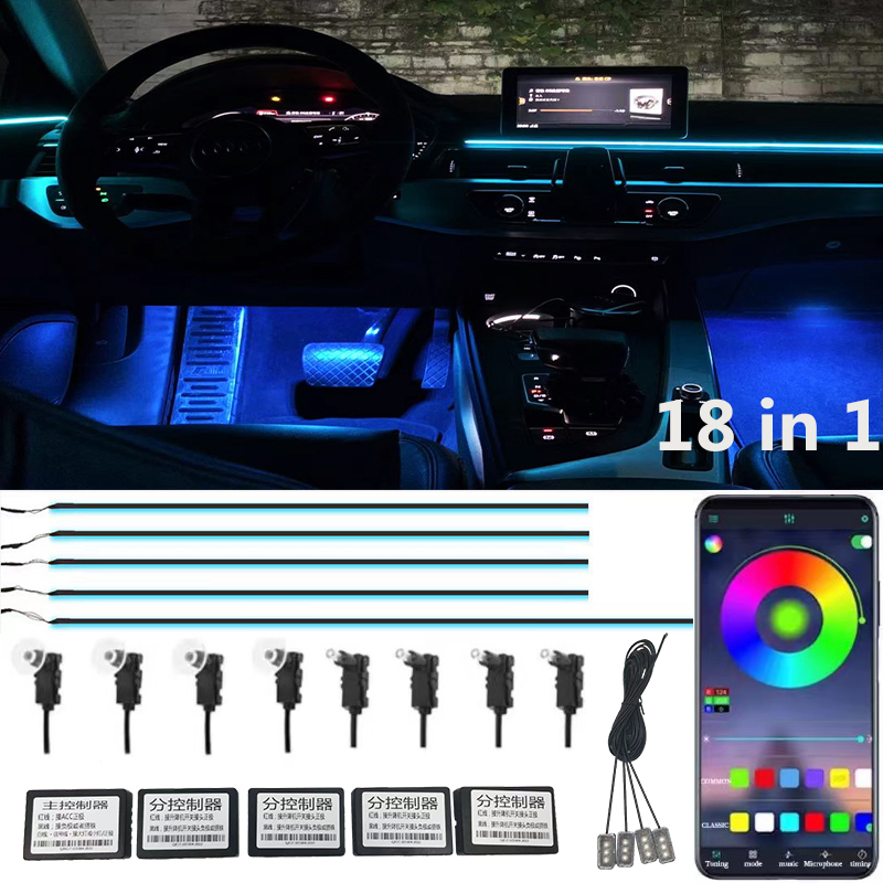 Светодиодная RGB-подсветка салона автомобиля с пультом ДУ