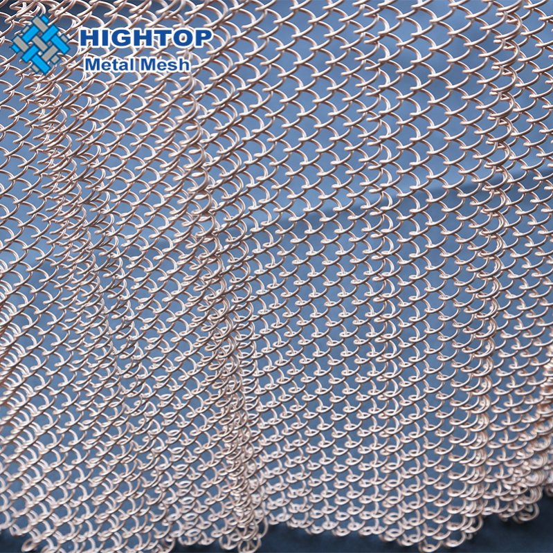 Amber Aluminum Metallic Curtains Chain Mail Mesh Curtain