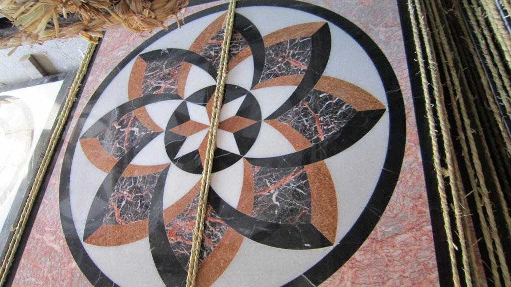 Mosaic Floor Tile, Round Pattern Marble Stone Mosaic