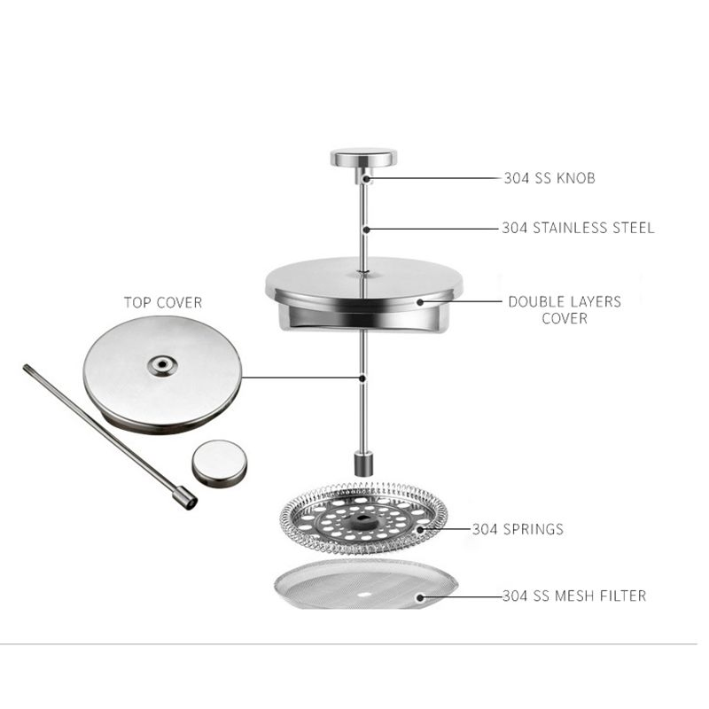 Amazon Hot 304 Ss French Press Pot Espresso Coffee Maker