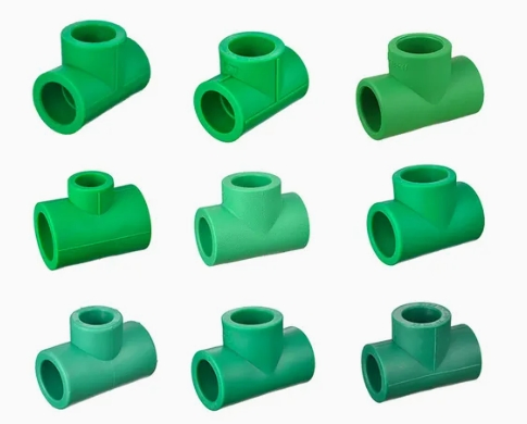 Factory Export PPR Pipes and Fittings 25mm-63mm Reduce Tee PPR Pipe Fittings Dark Green Color PPR Fittings