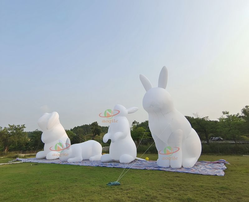 Custom Easter Bunny Decoration White Inflatable Rabbit, Inflatable Rabbit Mascot for Event Decor Advertising