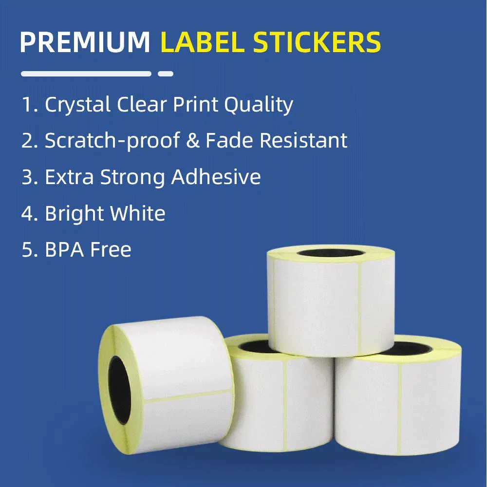 Wholesale Factory Manufacture Direct Thermal Adhesive Label Accept Personalized Customized Label