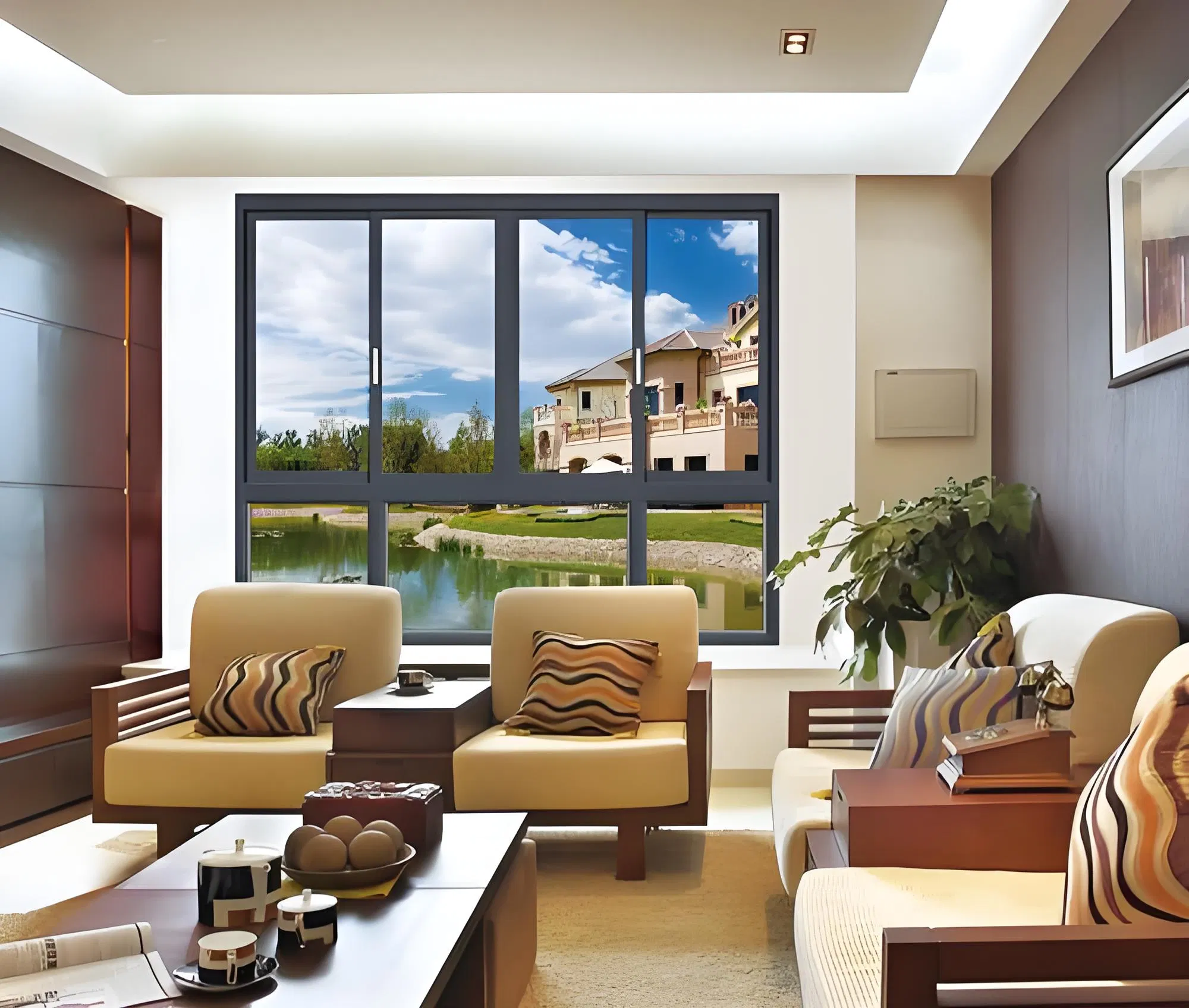 Customized Aluminum Side Pressure Sliding Window with Six-Cavity Structure Design