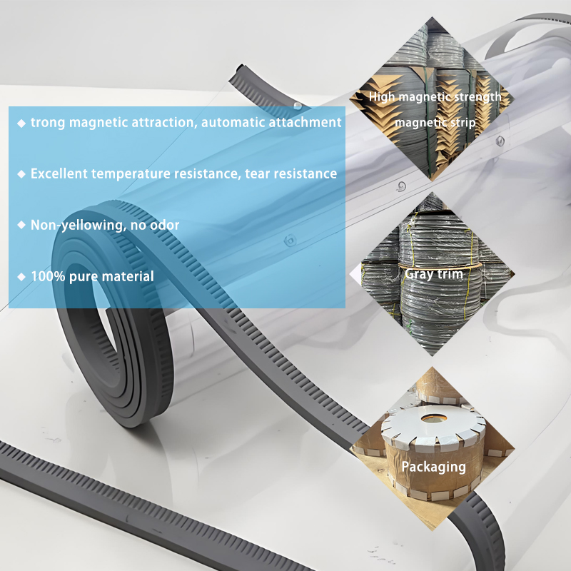Split PVC Magnetic Flaps for Forkliftssanitary PVC Magnetic Food Plant Curtain