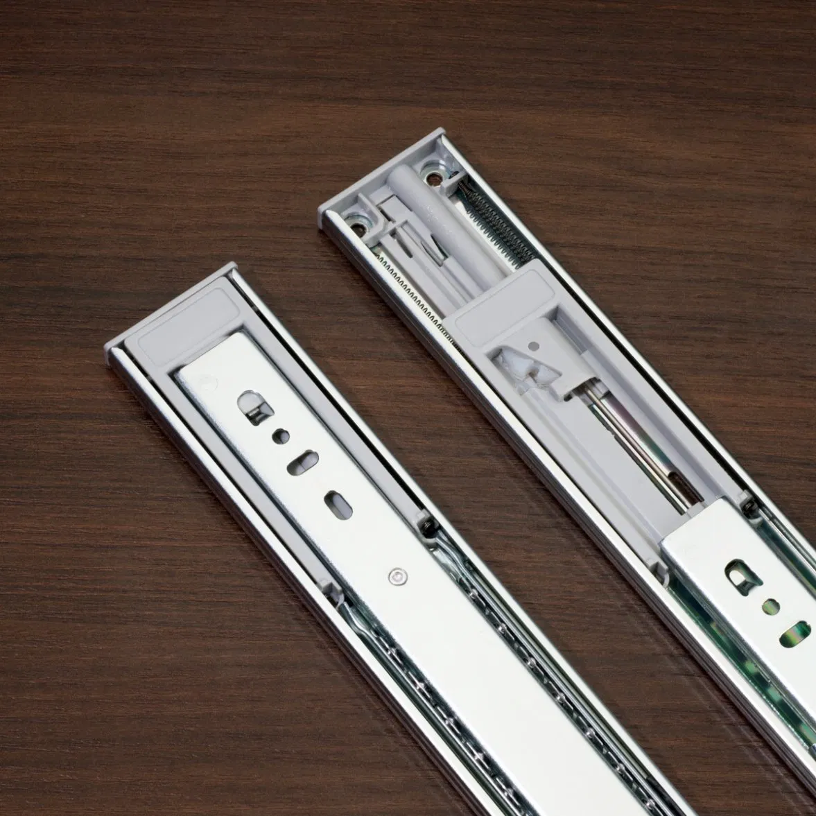 Cabinet Hardware 45mm 75 Gram Double Spring Soft Close Ball Bearing Telesopic Channel