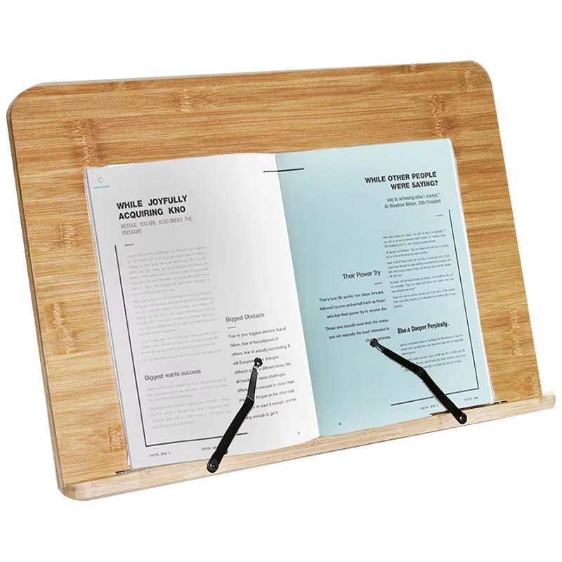 Desk Organizers Adjustable Bamboo Wood Cookbook Stand Book Holder Tabletop Reading Bookrest