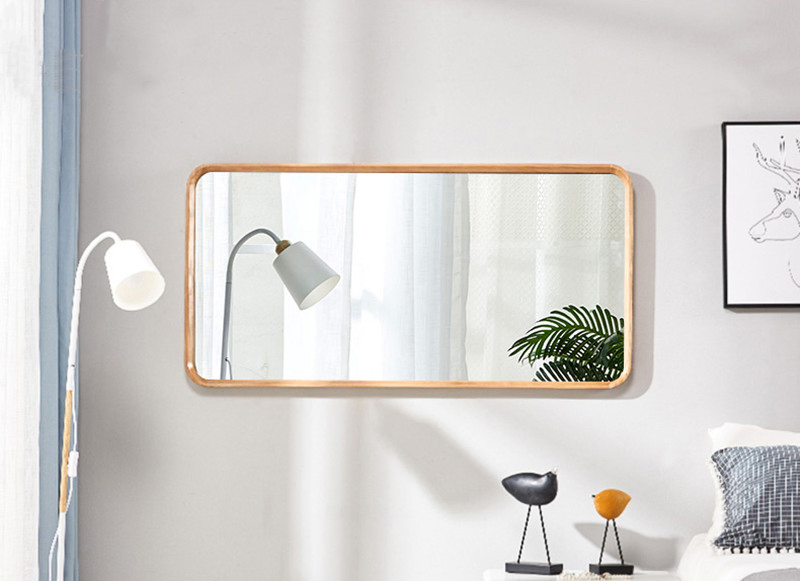 Simple Solid Wood Wall-Mounted Full-Length Mirror