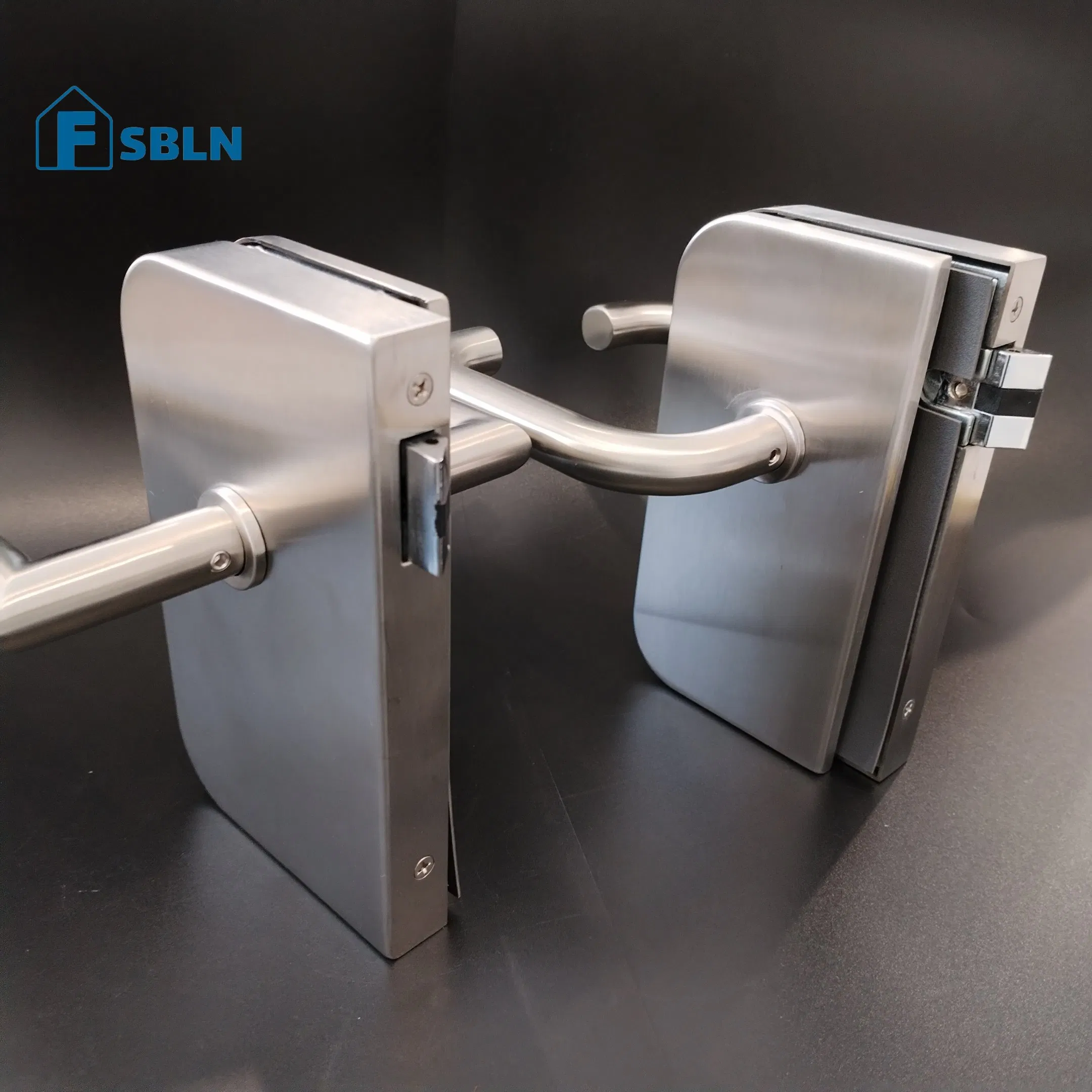 Office Furniture Frameless Glass Door Lock Set Stainless Steel Glass Handle Door Lock Body