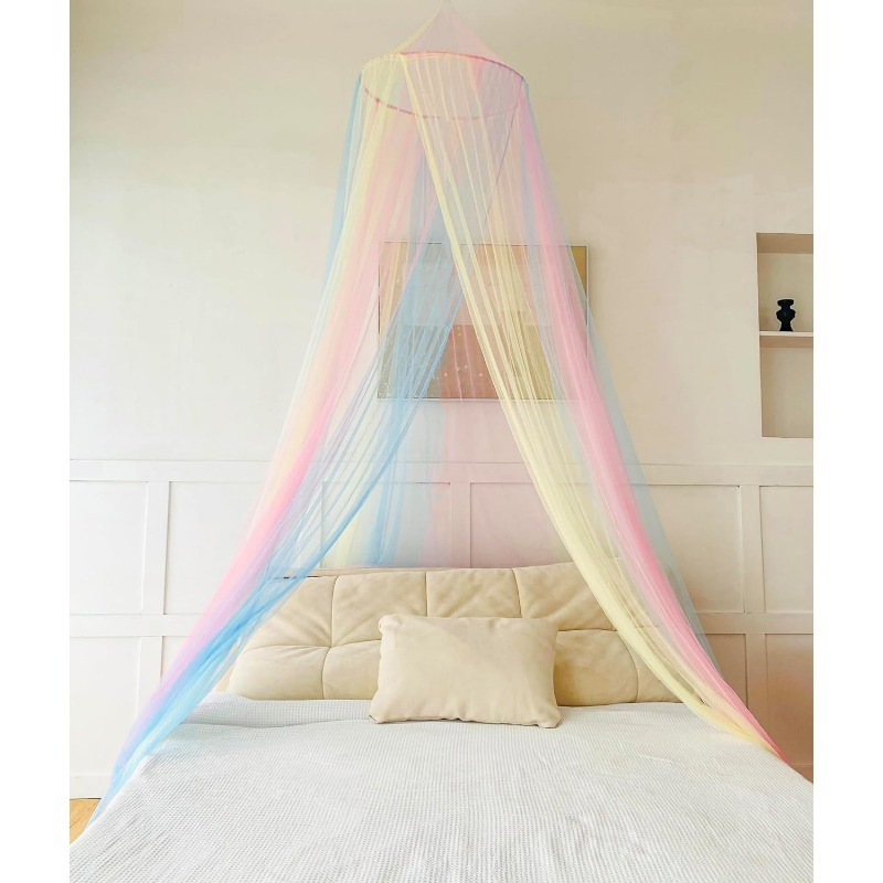New-Style Modernization Solid Cotton Ceiling Mounted Courtyard Floor Pattern Mosquito Net