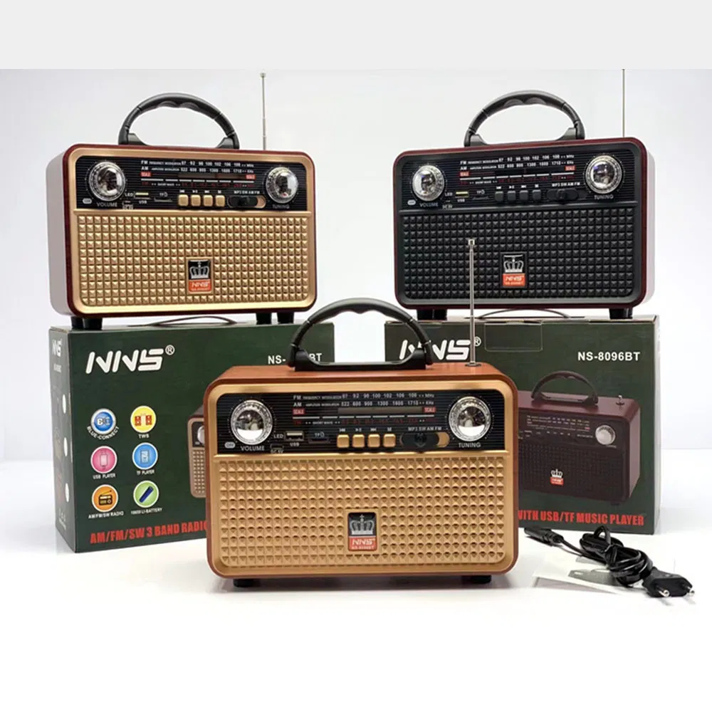 Ретро радио NS-8096BT с Bluetooth, деревянный корпус