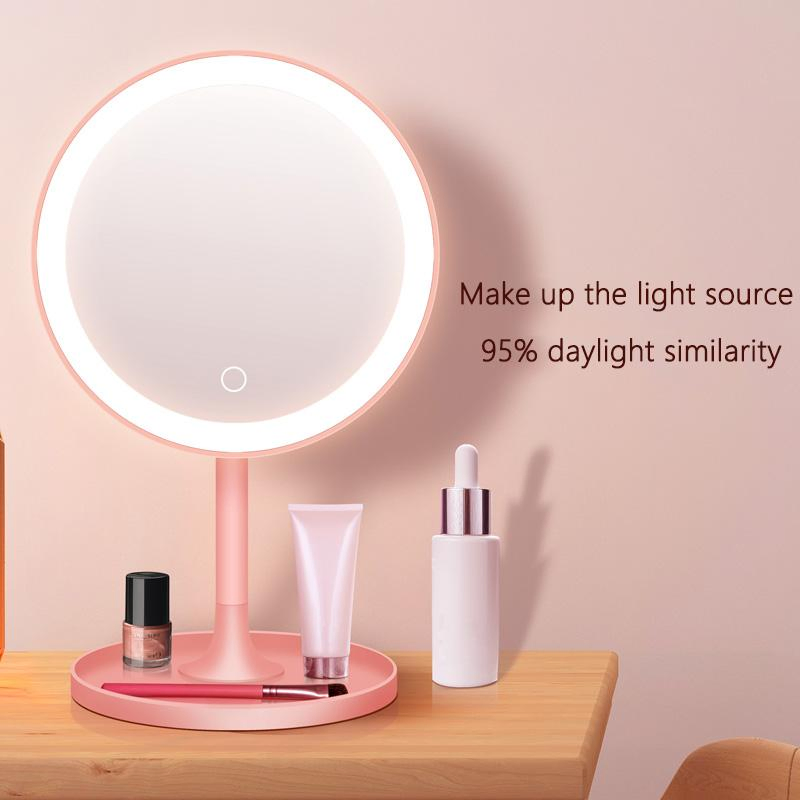 White Pink Beauty Table Touch Smart Makeup Bathroom LED Guangdong Mirror