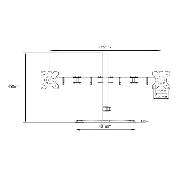 Кронштейн для монитора AM3B-42, стальной, VESA 75/100