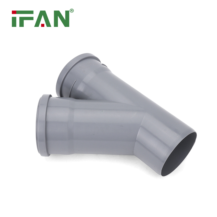 Ifan Commercial Price PVC Pipe Fitting 50-200mm Pipe Fittings PVC Single Branch 45° JIS K6741 PVC-U Fittings