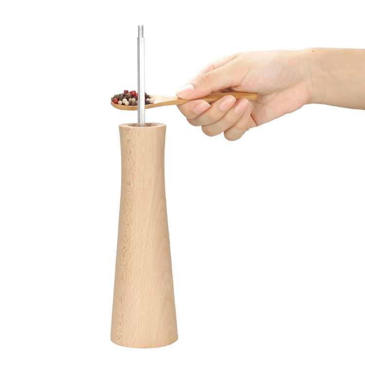 Premium 8-Inch Beech Wood Spice Grinder with Custom Logo