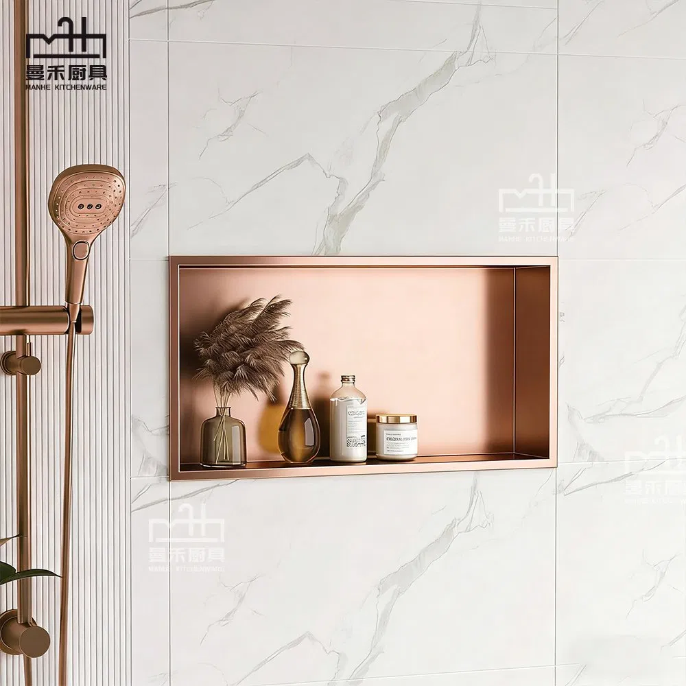 Встраиваемая полка для душа Rose Gold, нержавеющая сталь 304