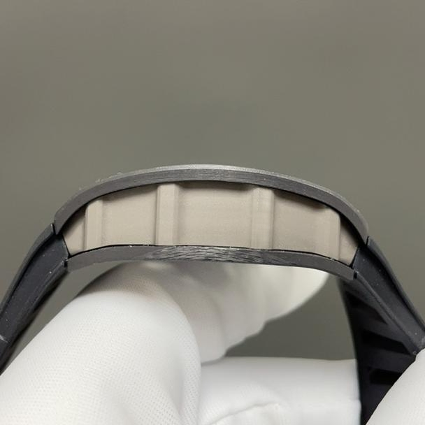 Mechanical Watch Luxury Large Dial Black Carbon Fiber Wine Barrel Shaped Hollow out Shockproof Sports Waterproof Automatic Men's Watch