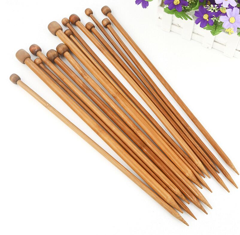Good Quality Wholesale Burned Bamboo Knitting Needle with Wooden Cap 