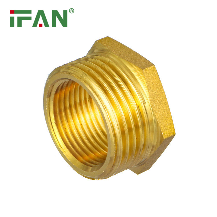 Ifan 1/2"-2" Gold Color Cw617 Brass Plumbing Materials Bushing Brass Pipe Fitting