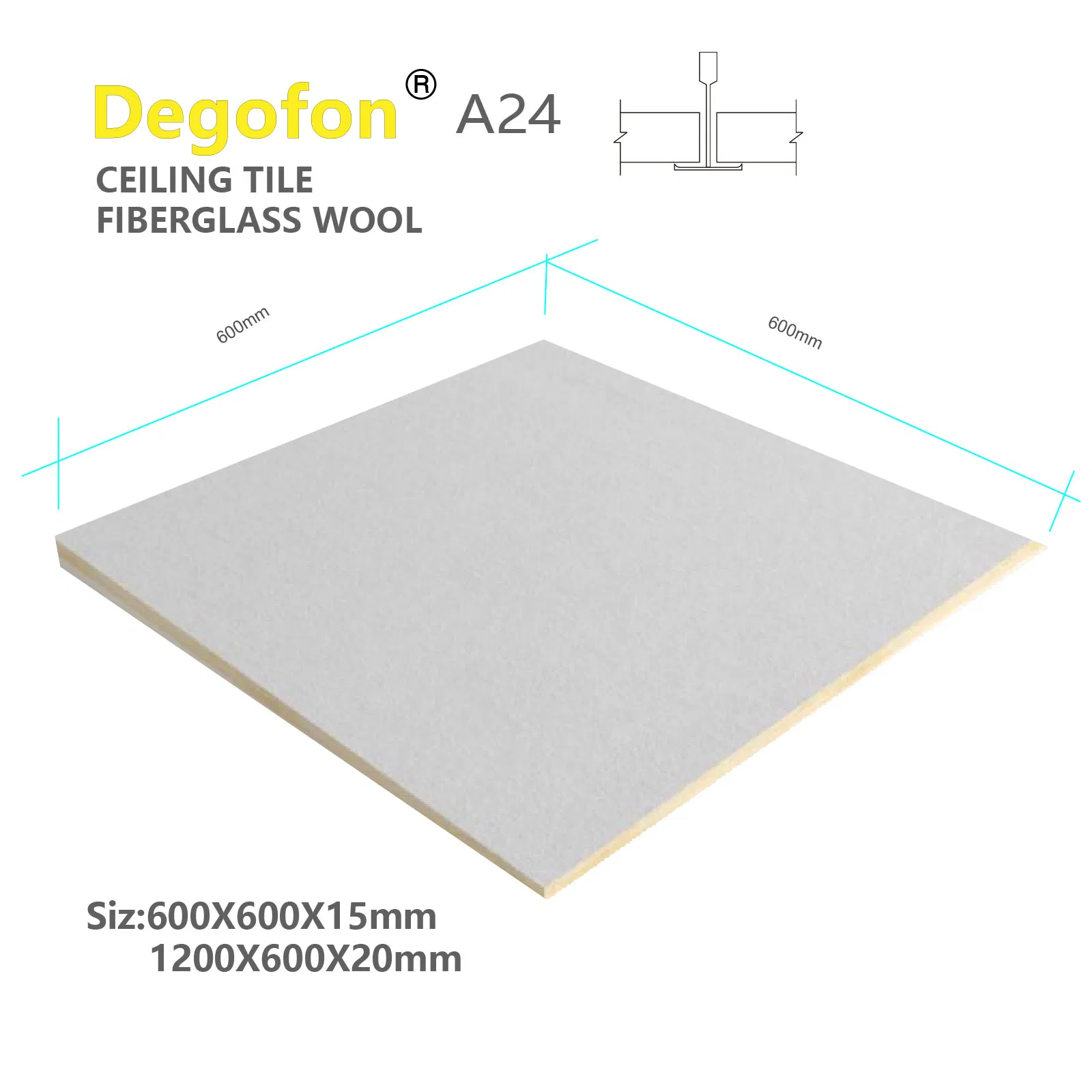 High Quality Suspended Acoustic Mineral Wool Ceiling