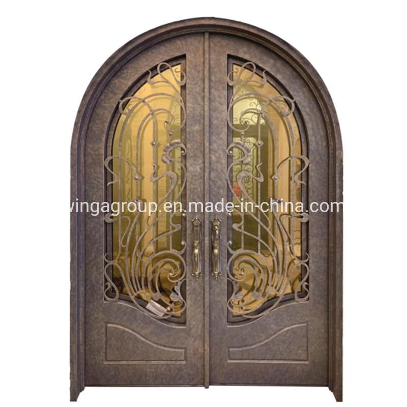 Special Style Outside Entrance Security Wrought Iron Metal Steel Door