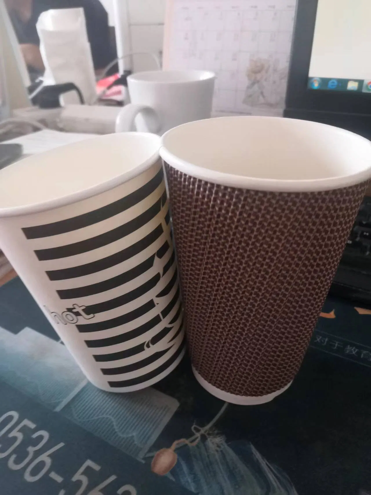 2.5-32oz Single Double Wall Disposable Coffee Paper Cups with Lids