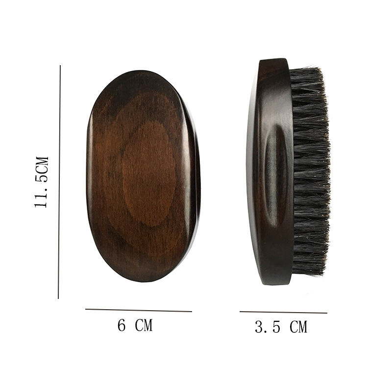 Wood Small Travel Beard Brush Natural Boar Bristles Hair Mustache Shaving Brush Facial Hair Brush