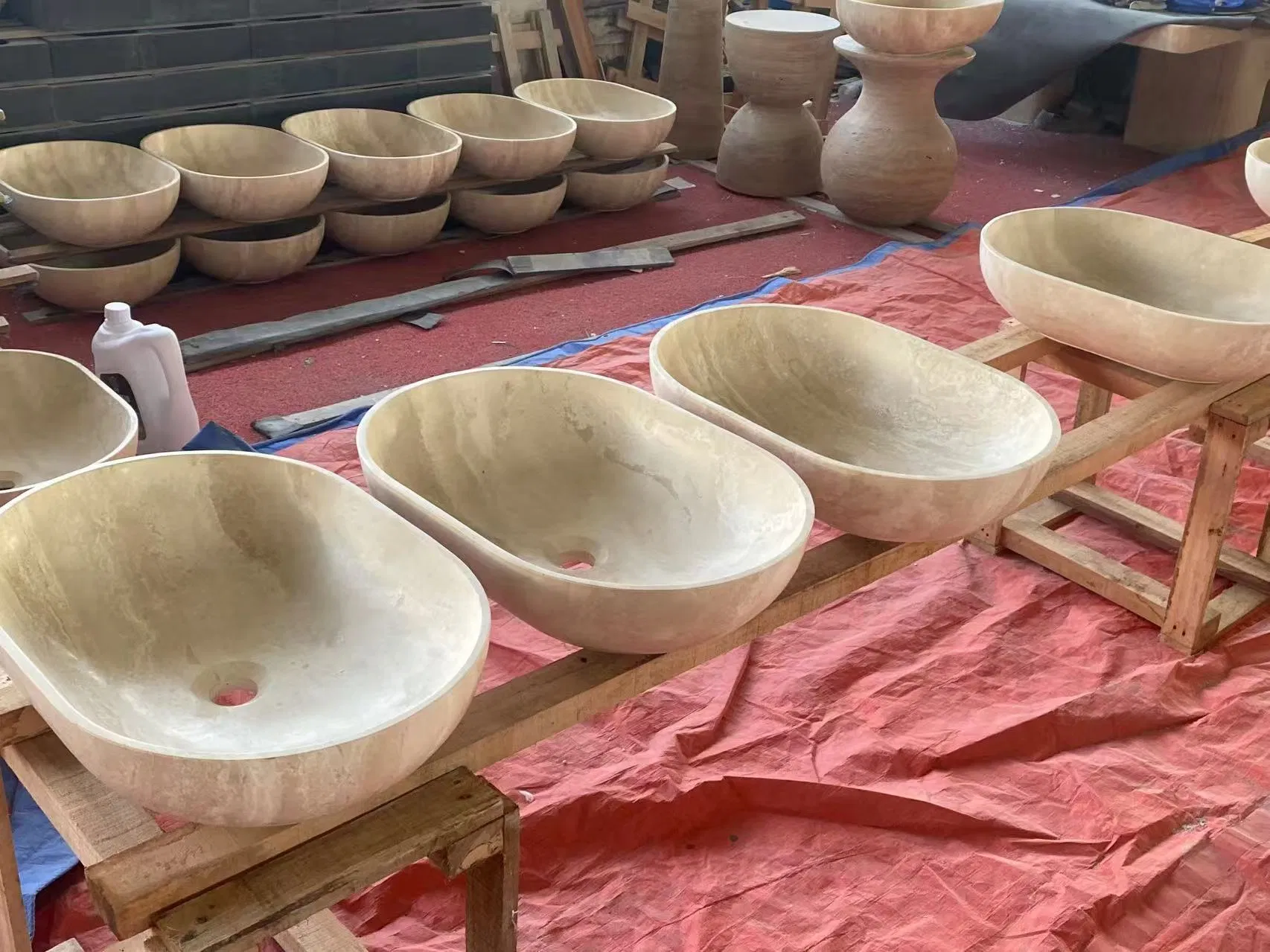 China Wholesale Natural Marble Stone Bathroom Sink Wash Basin