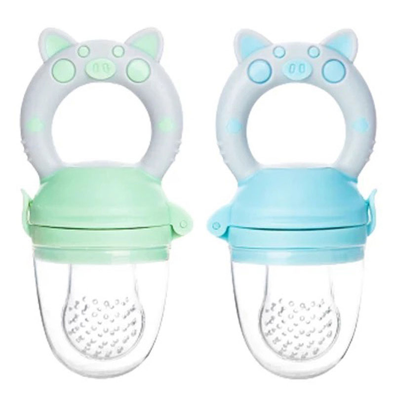Baby Fruit Feeder Pacifier Food Grade Silicone Fresh Food Feeder with Cartoon Print for Babies Factory Price Free Sample