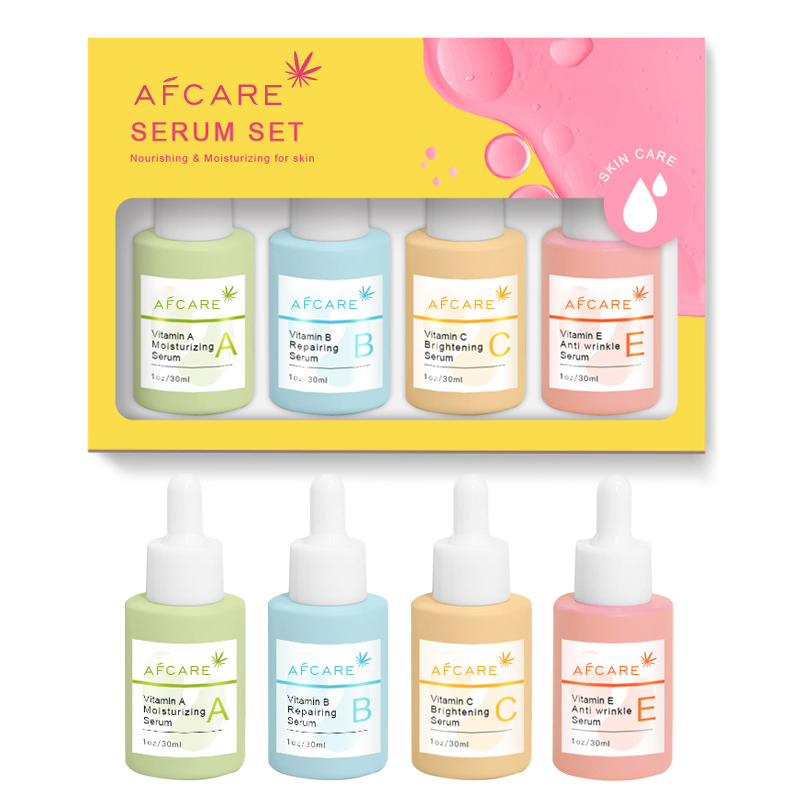Private Custom Logo MSDS Nature Organic Vitamin Face Serum with Niacinamide Brightening Anti Aging Facial Serum Kit