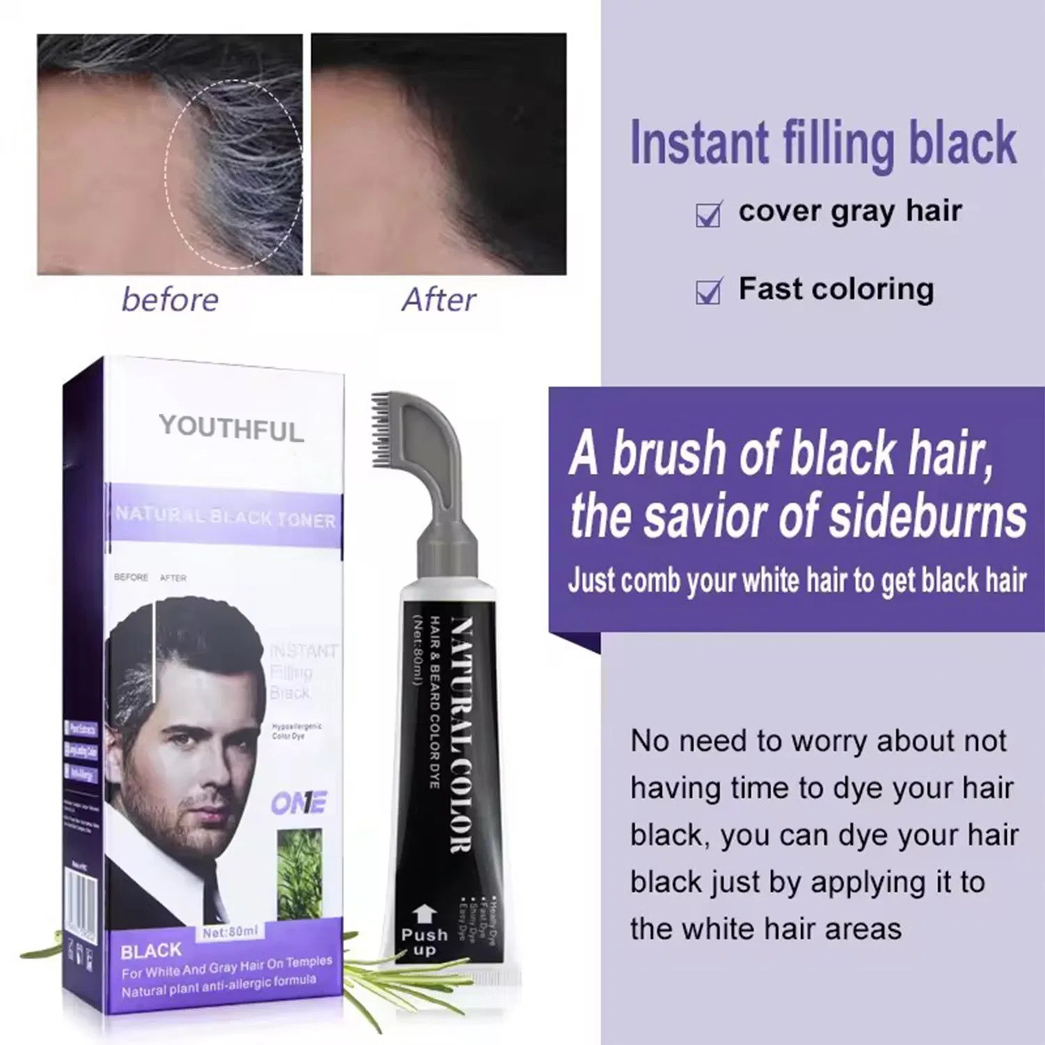 Factory Price Long-Lasting Hair Beard Coloring Dye
