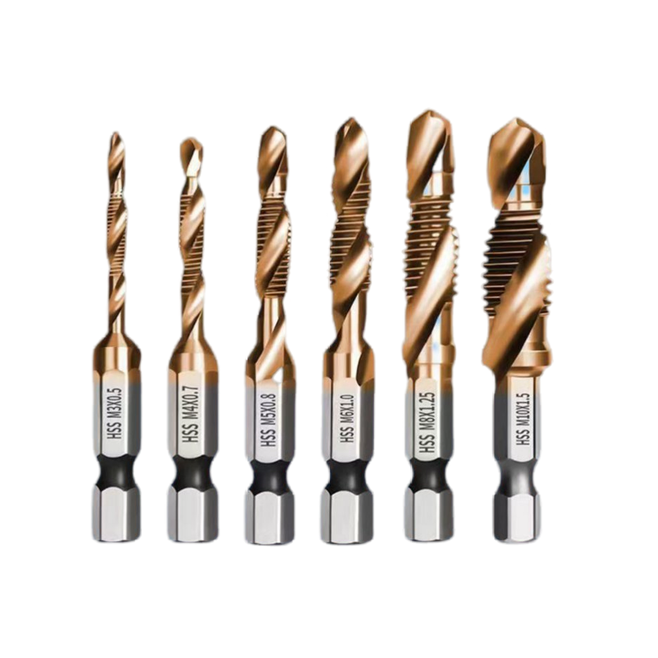 High-Speed Steel Spiral Flute Drill Tap Bit Set M5