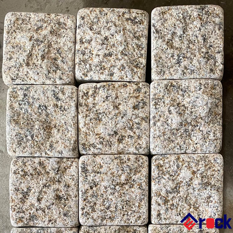 Low Price Tumbled Stone Finish Yellow Beige Rusty Granite Cobblestone Paving for Outdoor Patios Pavers