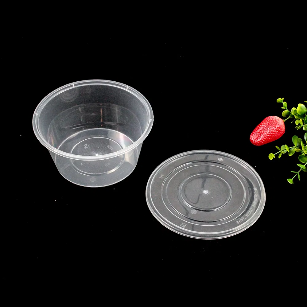 Dispsoable Plastic Tableware 173mm Top Diameter PP Plastic Bowl with Lid