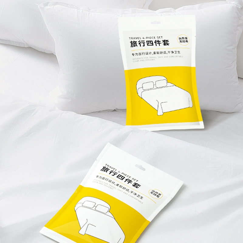 Disposable Bedspread Set Wholesale Biodegradable Non-toxic White Hotel Bed Sheet Imported King Size Custom Duvet Covers Travel