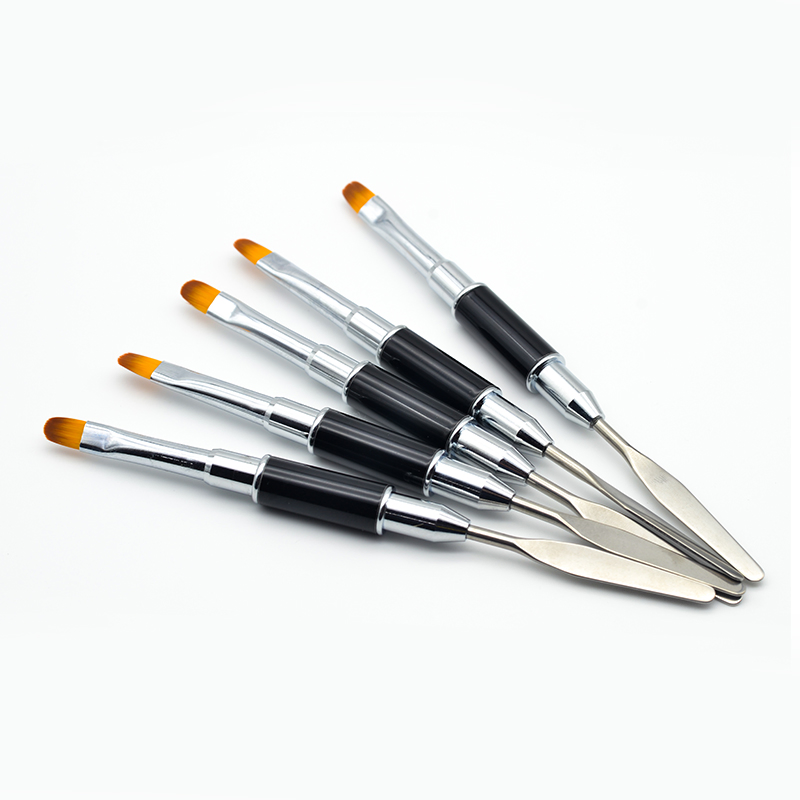 Guyo Dual Ended Nail Art Brush Nail Spatula Brush Nail Gel Brush