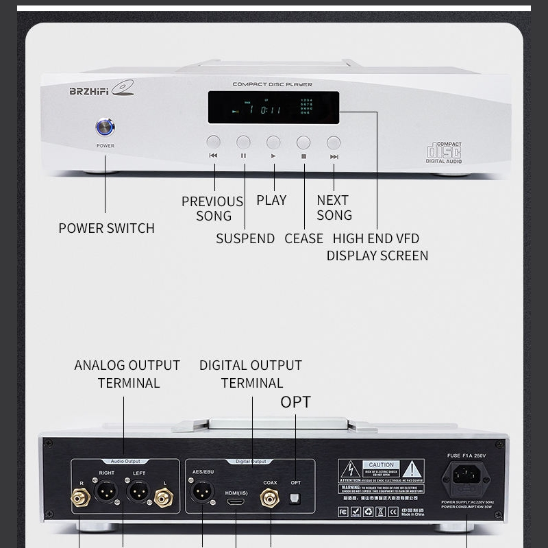 Hi-Fi CD-плеер Brzhifi CD100 с декодером AKM
