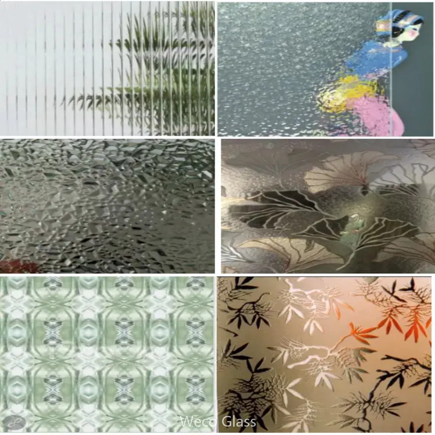China Decorative Clear Tinted Patterned Building Frosted Glass Acid Etched Glass